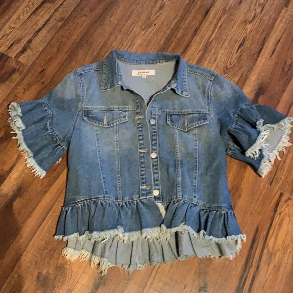 Denim distressed jacket